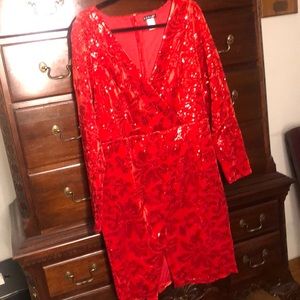 Velvety Red sequin dress